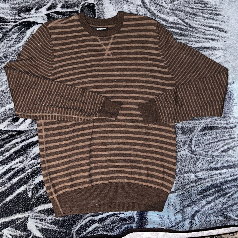Medium brown striped thin sweater